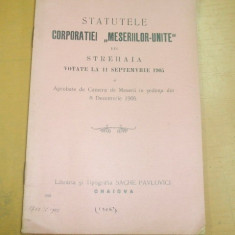 Statut Corporatia ,,MESERIILOR-UNITE&amp;amp;quot; Craiova 1906