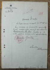 Document cu antet; Gimnaziul Alexandru cel Bun, Iasi, adresa semnata de director, 1922