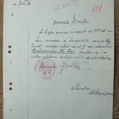 Gimnaziul Alexandru cel Bun , Iasi , adresa semnata de director , 1922