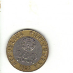 bnk mnd Portugalia 200 escudos 1992 bimetal