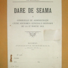 Dare de seama Soc. ,,MESTERUL MANOLE&quot; Buc. 1912