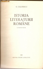 G.Calinescu-Istoria literaturii Romane*compendiu foto