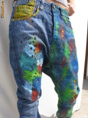 Blugi tur lasa Pull And Bear Pictati Model UNIC!!! foto