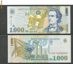 PL3 - BANCNOTA 1000 lei 1998 - filigran BNR MARE - UNC foto