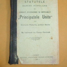 Statut Banca ,,PRINCIPATELE UNITE&quot; Giurgiu 1906