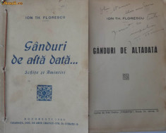 Florescu , Ganduri de alta data , Schite si amintiri , 1940 , autograf foto