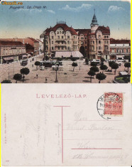 Piata Sf.Laszlo - Oradea - tramvai - rara foto