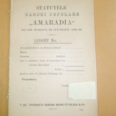 Statut Banca ,,Amaradia&amp;quot; Tg Jiu 1904