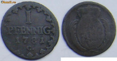 Saxony 1 pfennig 1781 C foto