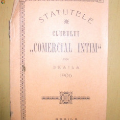 Statute Club Comercial ,,Intim&quot; Braila 1906