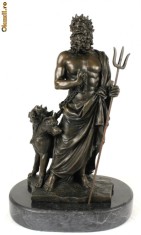 STATUETA BRONZ -ZEUL HADES SI CERBERUL foto