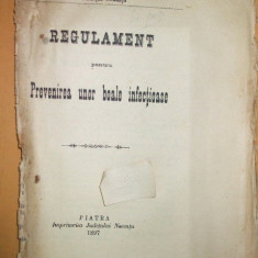 Regulament pt prevenire boli infectioase Piatra 1897