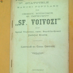 Statut Banca ,,Sf. Voivozi&quot; Braila Giurgiu 1912