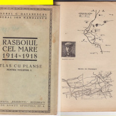 Atlas cu planse-Razboiul cel Mare- General Gavanescul-tema militara,WWI,WK1