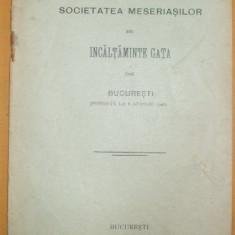 Statute Soc. meseriasi incaltaminte ,,Viitorul&quot; Buc. 1906