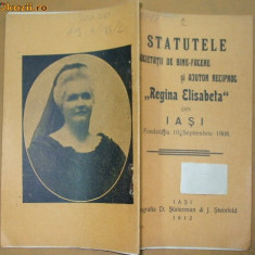 Statute Soc. Binafcere ,,Regina Elisabeta&quot; Iasi 1912