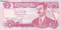 Bancnota Irak 5 Dinari 1992 - P80c UNC foto