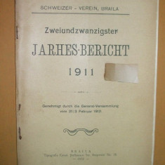 22 Jahres-Bericht Schweizer-Verein Braila 1912