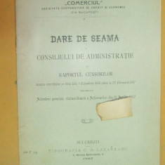 Dare de seama Soc. credit ,,Comerciul&quot; Buc. 1907