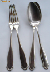 Tacamuri (2 linguri+ 1 furculita) argintata. (1b. furc. vandut). foto