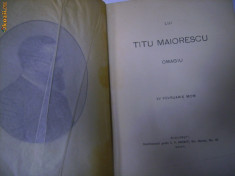 Lui TITU MAIORESCU -Omagiu 1900 foto