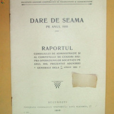 Dare de seama Soc. productie ,,Viata&quot; Buc. 1910