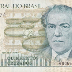 Bancnota Brazilia 500 Cruzados (1988) - P212d UNC comemorativa