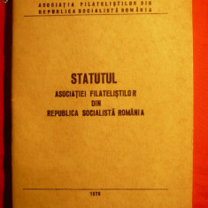 Statutul Asociatiei Filatelistilor din RSR -1978 , cu autograf