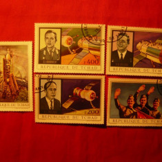 Serie mica - COSMOS -SOYUZ 11 - 1972 CIAD ,5 val.stamp.