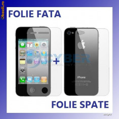 FOLII iPHONE 4 - FOLIE ECRAN + SPATE iPHONE 4S - PRET PROMOTIONAL! OKAZIE! foto