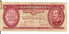 LL bancnota Ungaria 100 forint 1984 foto