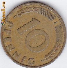 10 Pfennig 1950 Germania Federala foto