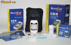 glucometru GLUCOLAB cu teste de glicemie si ace foto