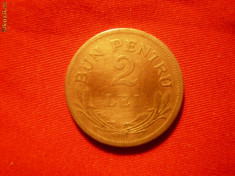 2 Lei 1924 ,fara semn monetar ,Ferdinand I ,cal.medie foto