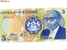 Lesotho 5 maloti 1989 unc foto