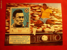 COLITA - FOOTBAL- PELE 1970 YEMEN stampilat foto