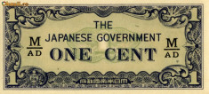 Ocupatia japoneza in Burma (Malaezia) 1 cent 1942 unc foto