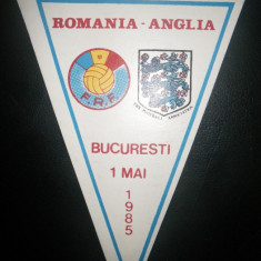 Fanion fotbal Romania - Anglia 1985