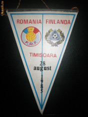 Fanion fotbal Romania - Finlanda 1985 foto