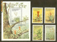 Dominica 1984 Flora, serie+colita perf, nestamp N.041 foto