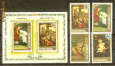 Dominica 1972 Craciun, serie+colita perf, nestamp N.045 foto