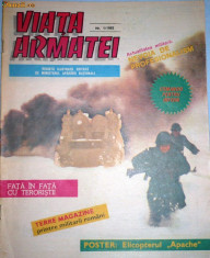 ROMANIA - VIATA ARMATEI. REVISTA ILUSTRATA CU POSTER ELICOPTER APACHE foto