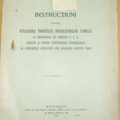 Caile Ferate Romane-INSTRUCTIUNI- tarif-vamal-1911