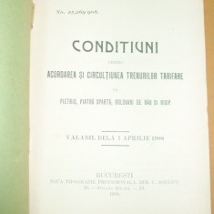 Caile Ferate Romane-CONDITIUNI - circulatia trenurilor-1908