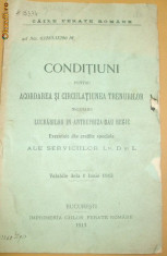Caile Ferate Romane-CONDITIUNI pentru circulatie-1913 foto