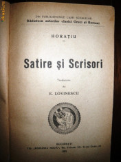 Horatiu, Satire si scrisori, 1923, trad E Lovinescu foto