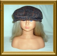 Sapca barbat Vintage anii `60 din stofa tweed foto