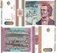 ROMANIA 1.000 lei 1993 UNC!!! foto