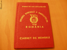 CARNET MEMBRU SINDICAT. foto