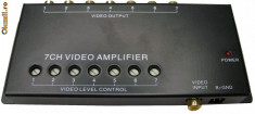 Distribuitor video, cu amplificare, 7 canale,video booster - 3204 foto